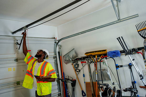 Professional Garage Door Roller Replacement technician working in Russiaville, IN